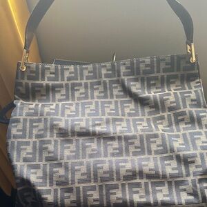 Authentic preloved Fendi Zucca Dark Brown canvas w/ Leather bag w/ leather strap
